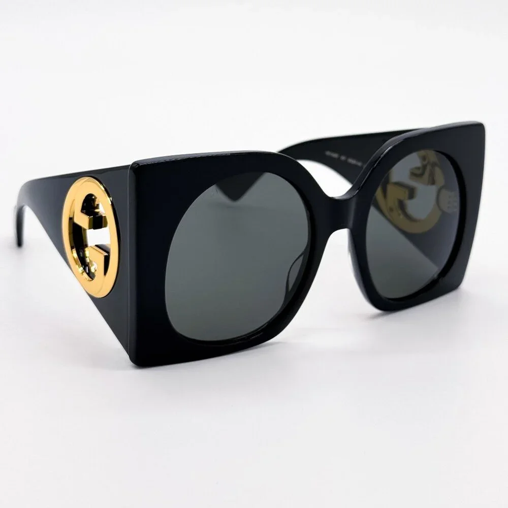 NEW GUCCI GG1254S 001 SUNGLASSES WOMEN BLACK EYEWEAR